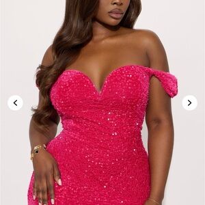 Fashion Nova Strapless Pink Dress